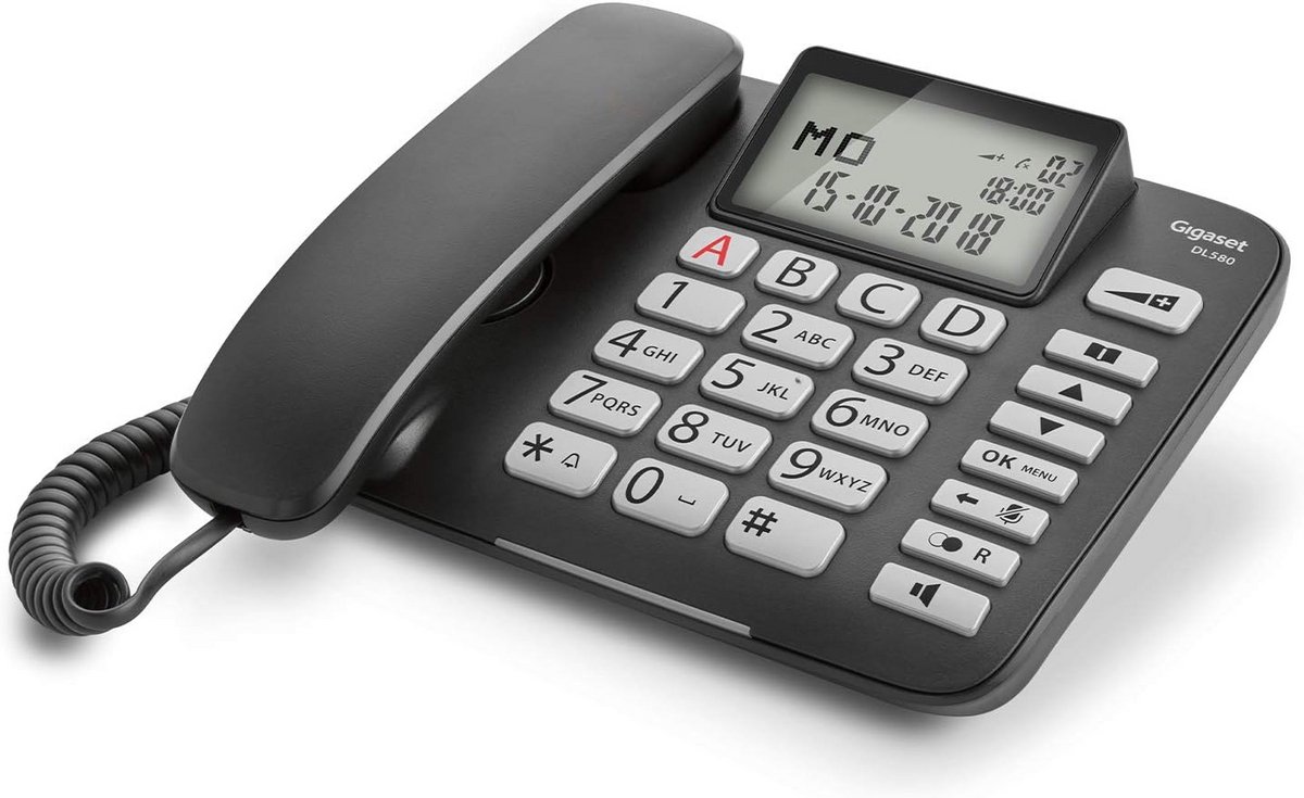 Draadtelefoon met Grote Toetsen en Extra Volume - Analoog Telefoontoestel