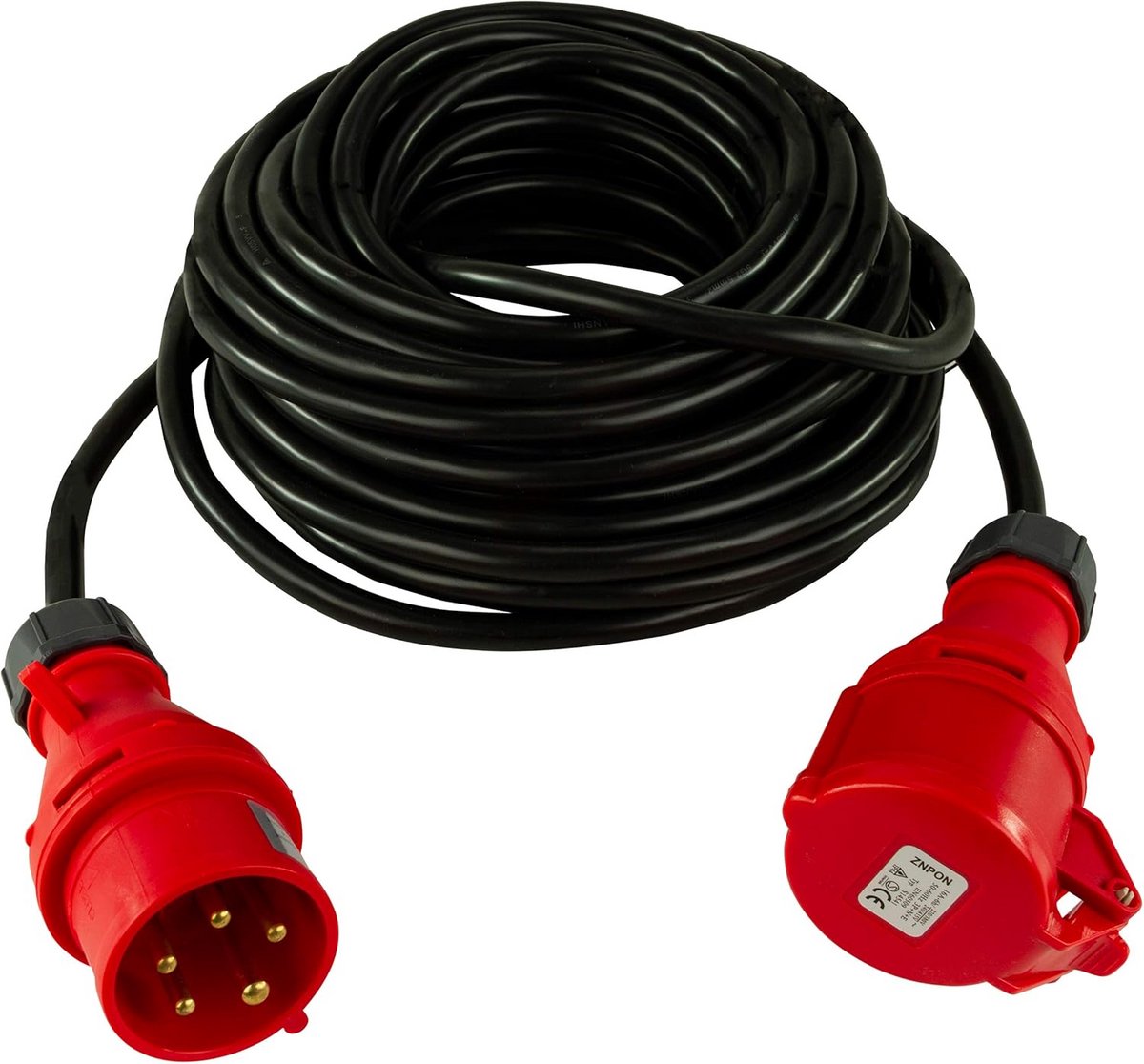 CEE Verlengkabel Buiten 20 Meter 400V IP44 Krachtstroom Kabel Zwart