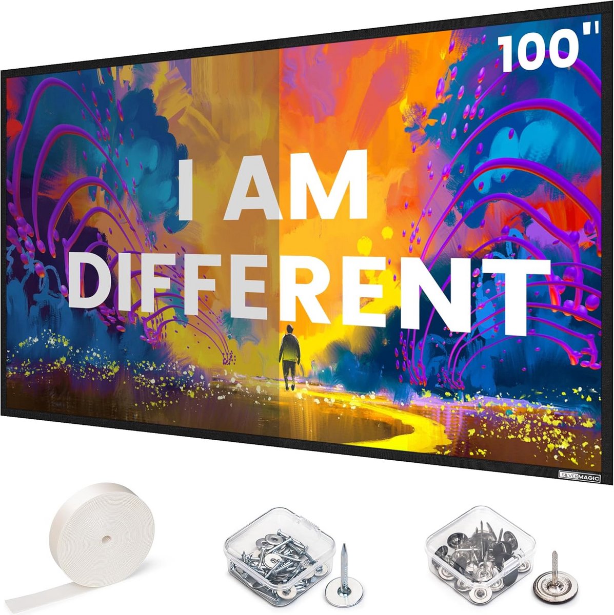 4K Projectiescherm 100 inch (254 cm) - Hoog Contrast ALR Grijs Wandmontage 16:9