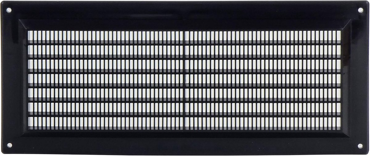 Ventilatierooster Zwart Kunststof 300x130 mm met Insectenbescherming