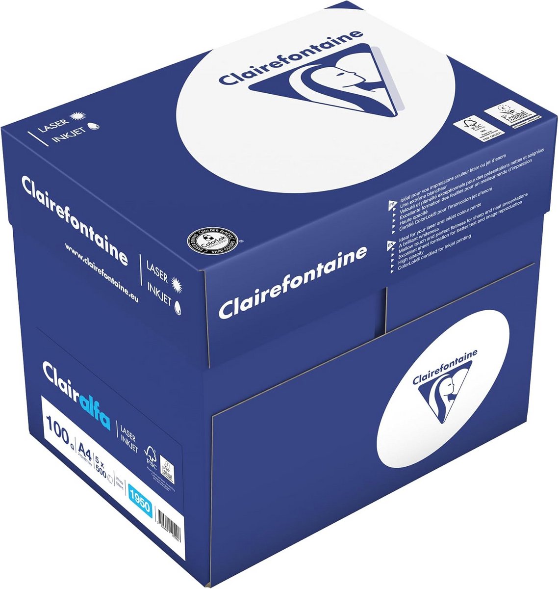 Hoogwaardig Kopieerpapier Karton A4 100g Wit 4x500 Vel