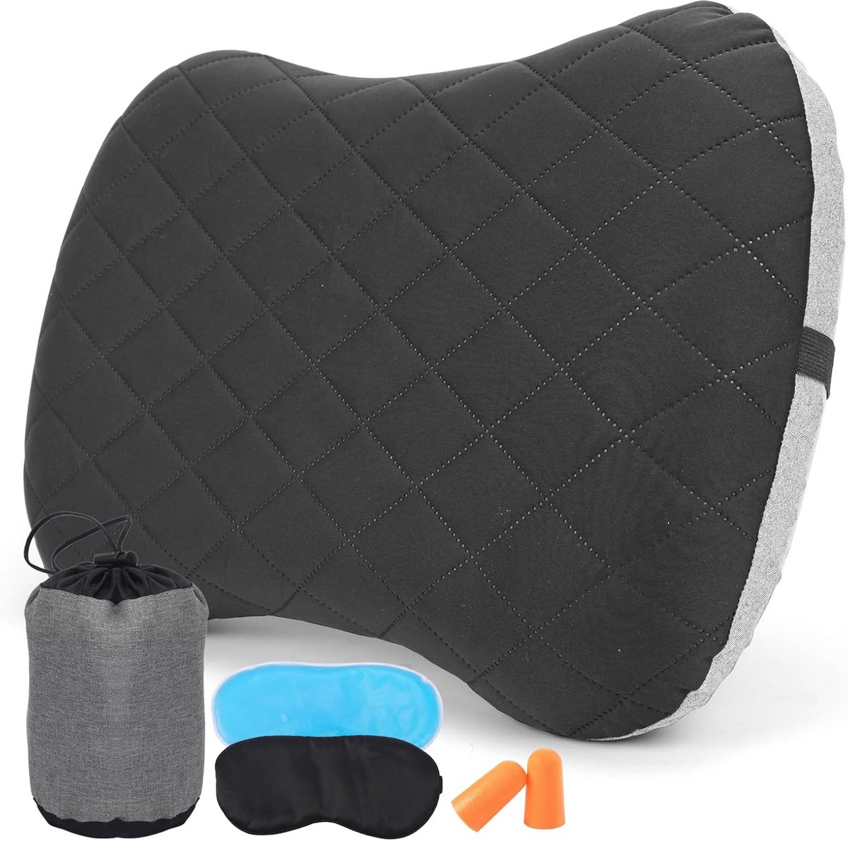 Opblaasbaar Ergonomisch Reiskussen voor Camping en Strand – Compact en Comfortabel Hoofdkussen met Afneembare Kussensloop