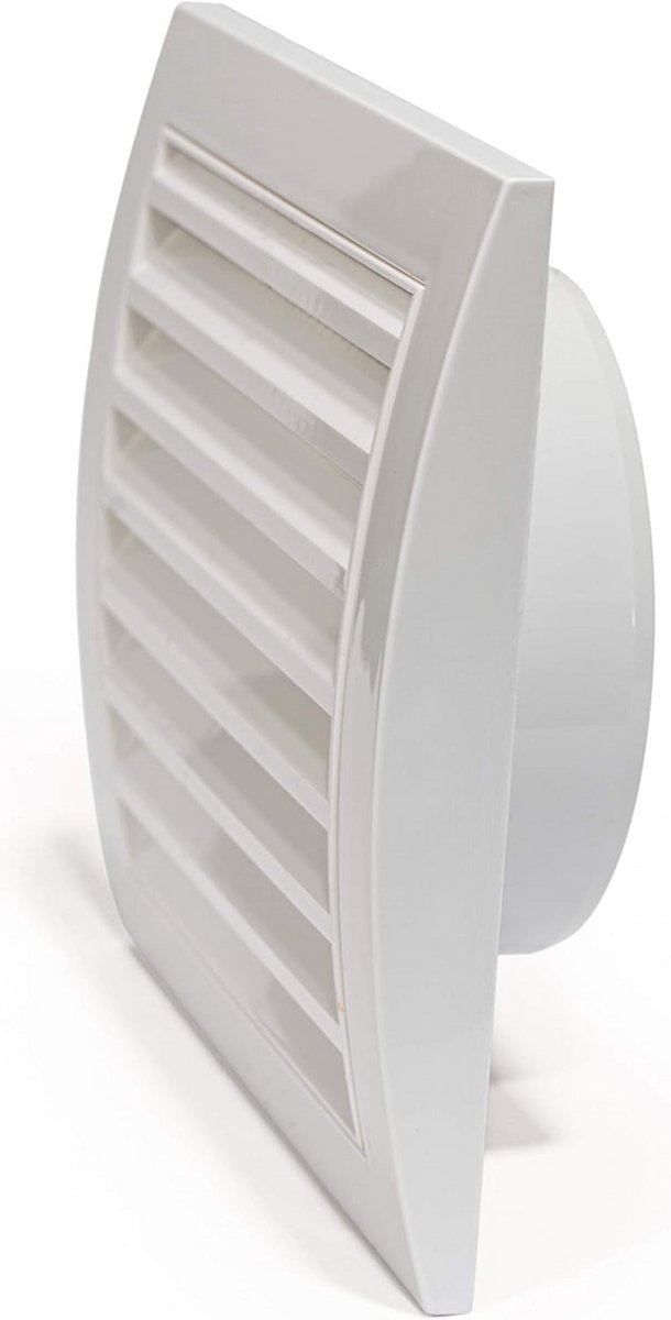 Witte Afdekking Ventilatie Ø150 mm - 190x190 mm met Ongediertebescherming voor Luchtkanalen