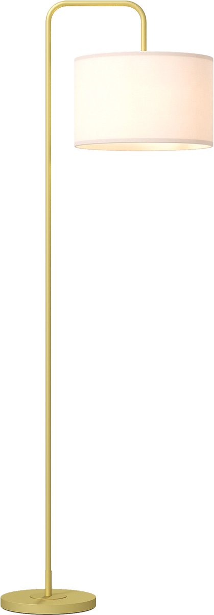 HOMCOM vloerlamp - staal - 64x38x163,5 cm - goud