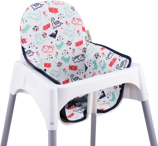 Dino Party Kinderzitverhoger Kussen voor Ikea Antilop Kinderstoel - Katoen van Dino. — afbeelding 4