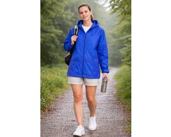 Rainy Days – Lichte Dames Blauwe Regenjas voor Zomerse Buien - Maat XL