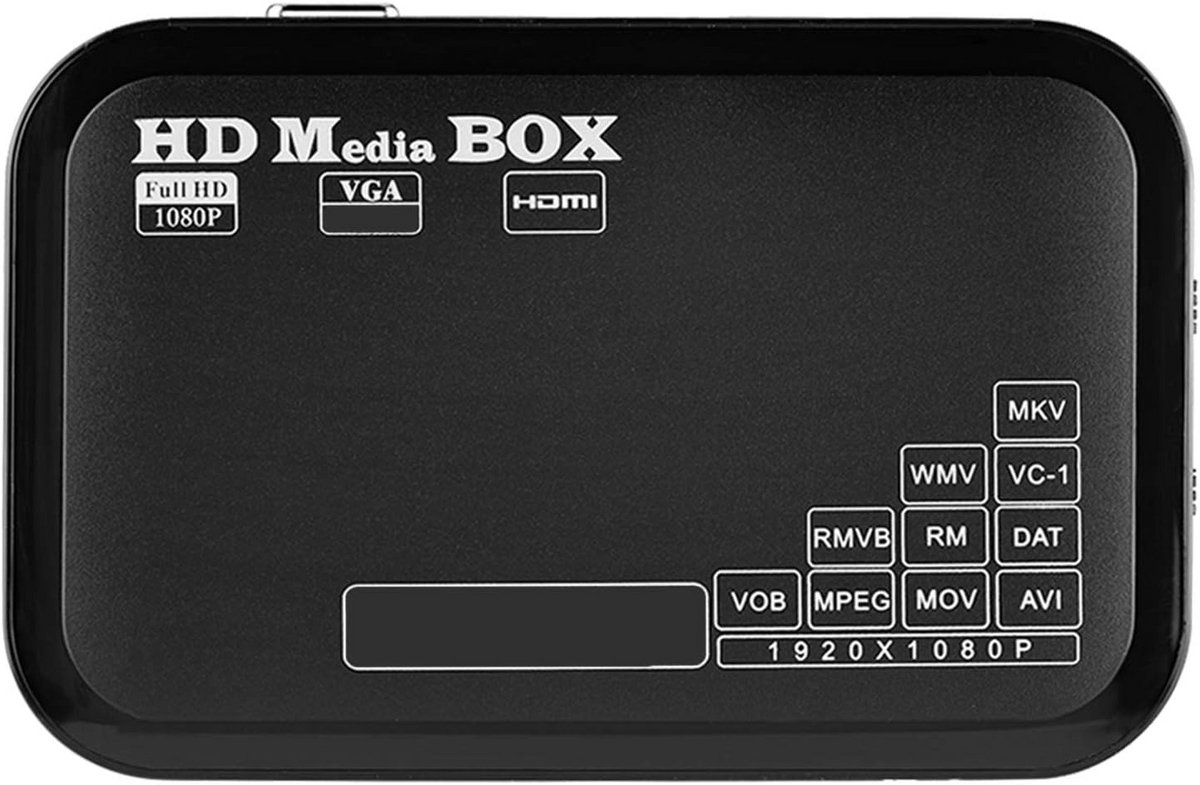 Full HD 1080P Media Player Mini-Box voor MKV, AVI, MOV en meer - Universele Video Afspeler