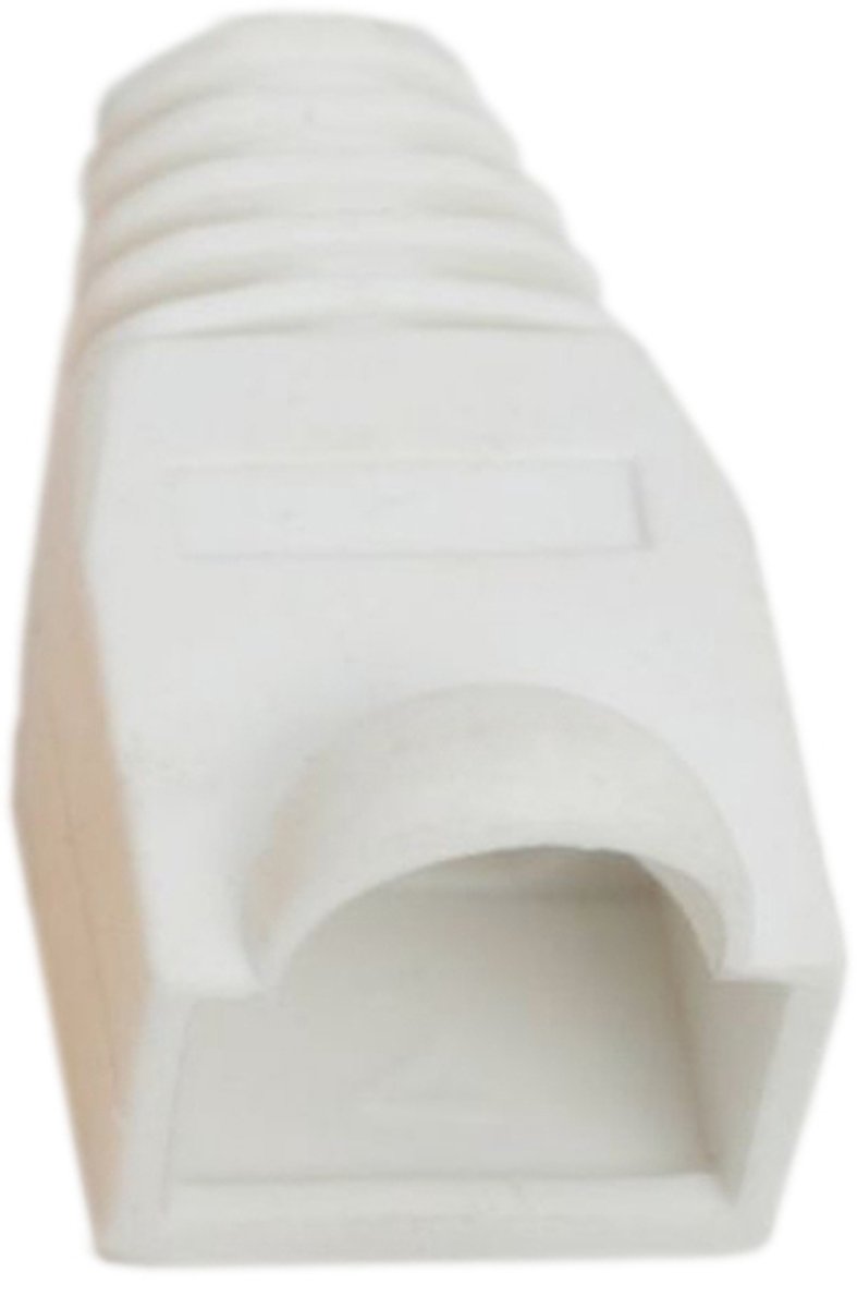 100x RJ45 Snagless Trekontlasting Wit – Kabelbescherming voor Cat5 / Cat5e / Cat6 UTP – Netwerkkabel Boot - 100 Stuks [05230FH]