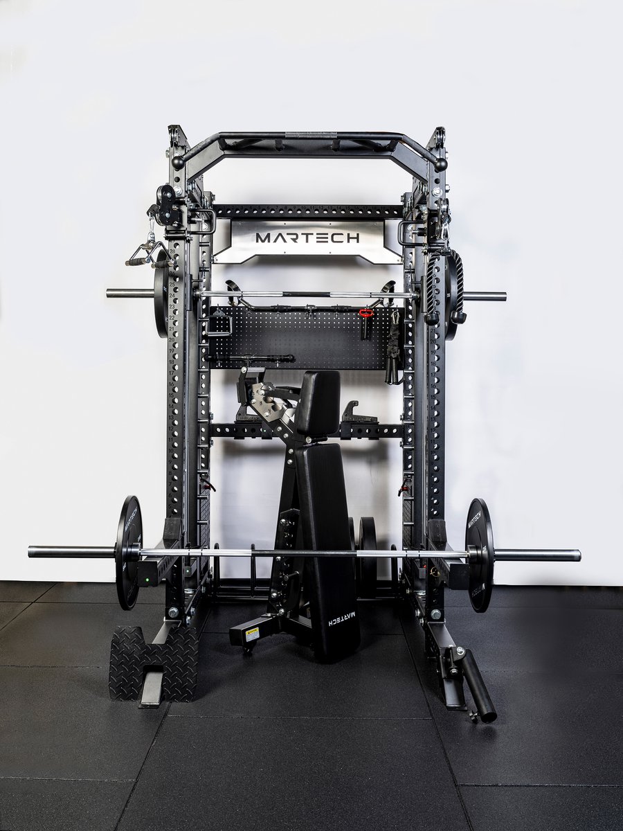Martech M8 2IN1 Prime rack – Power Rack & Cable Station – Zonder Smith – 2×90 kg Gewichtsblokken – 2:1 Kabelratio – Professioneel thumbnail 4