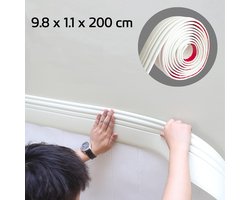 Zelfklevende Schuimplinieren, Wandbekleding En Verhoogde Plinten, Geschikt Voor Woonkamers En Slaapkamers - 9,8 x 1,1 x 200 cm