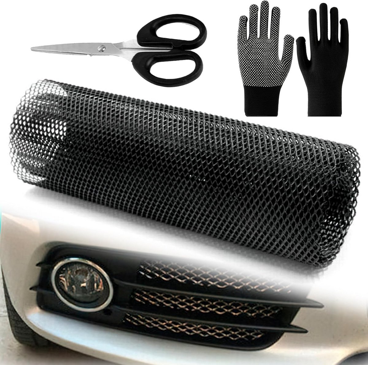 Universeel honingraat Rooster Zwart - Aluminium Grill voor Auto Bumper en Ventilatieopeningen - 100x33 cm