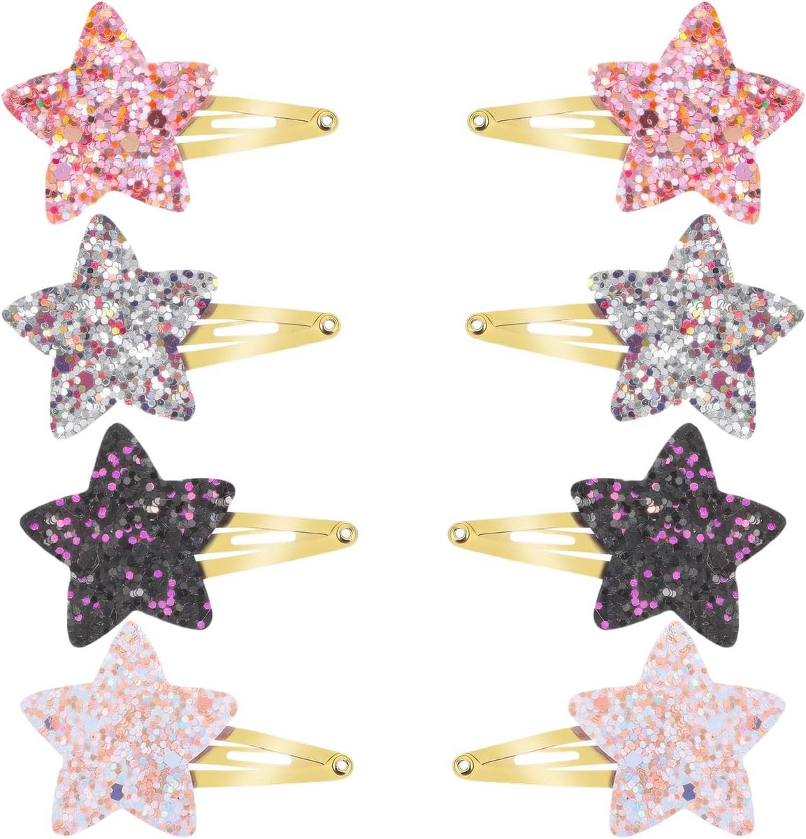 Haarspeldjes voor Meisjes - 8 Glinsterende Ster Haaraccessoires