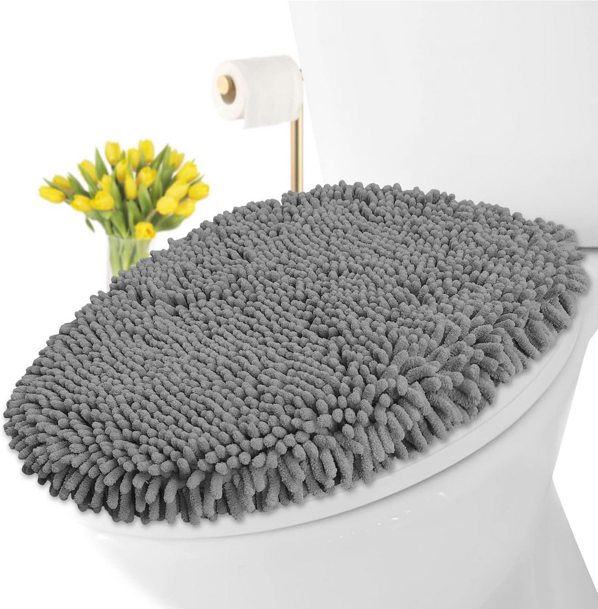 Zachte Microvezel Toiletbril Hoes - Pluche, Wasbaar en Antislip