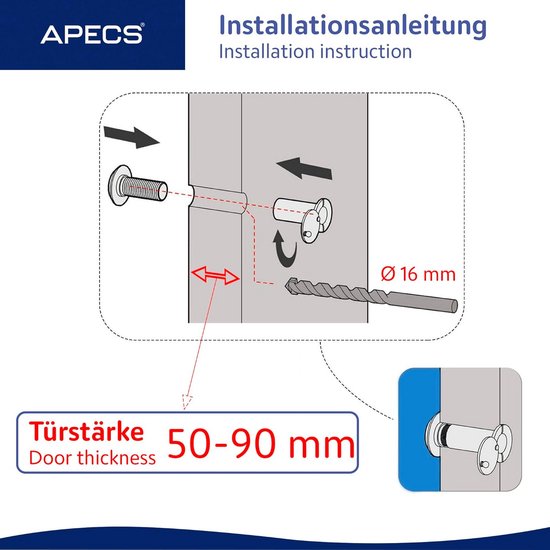 Deurspion met Zichtbescherming voor Deuren 50-90mm - Eenvoudige Installatie en Duurzaam Design — afbeelding 3