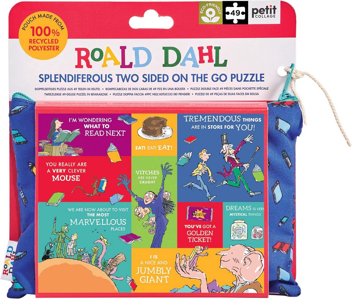 Dubbelzijdige Puzzel met Roald Dahl Illustraties voor Kinderen