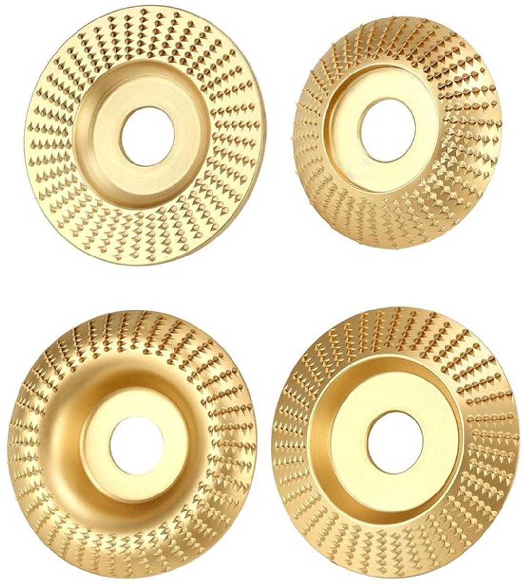 4-delige houtslijpschijf voor haakse slijper - binnendiameter 22,2 mm - houtvormen - snijden en polijsten