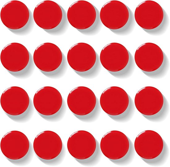 Magneet Sticker Rond Rood Kleine Ronde Magneetjes voor Krijtbord en Koelkast (2CM - Rood, 20 ...
