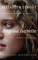 Boekcover van 'Amy and Isabelle' door Elizabeth Strout, met een close-up van een vrouwelijk gezicht.