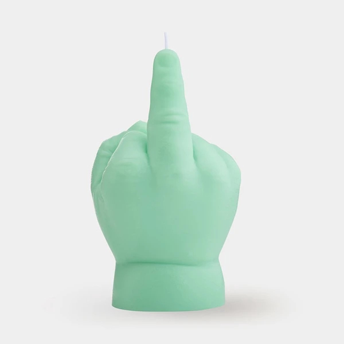 Levensechte baby-middelvinger kaars (groen)