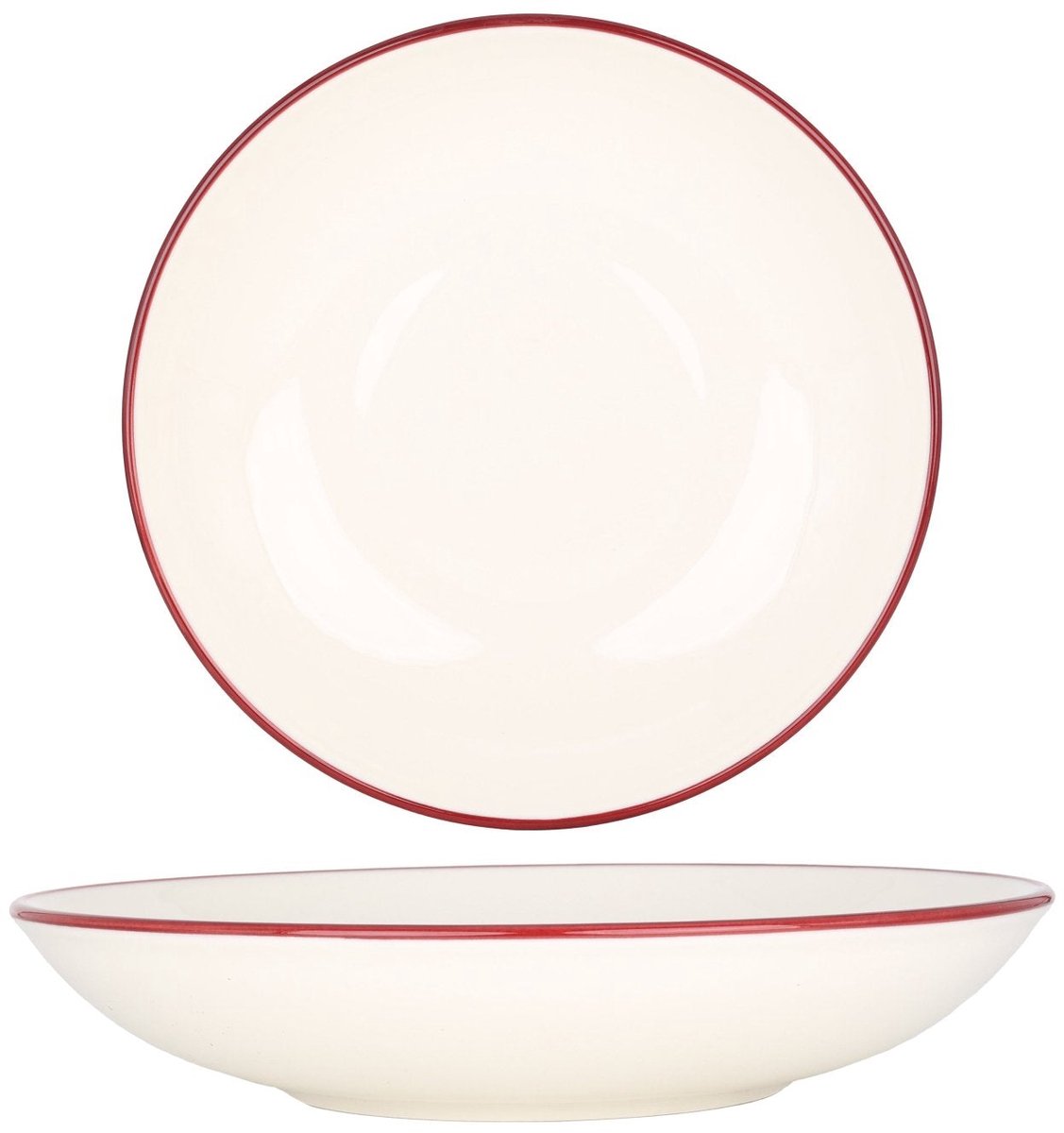 Bonna Diepbord - Linea Burgundy - Porselein - 25 cm (1300cc) - set van 6