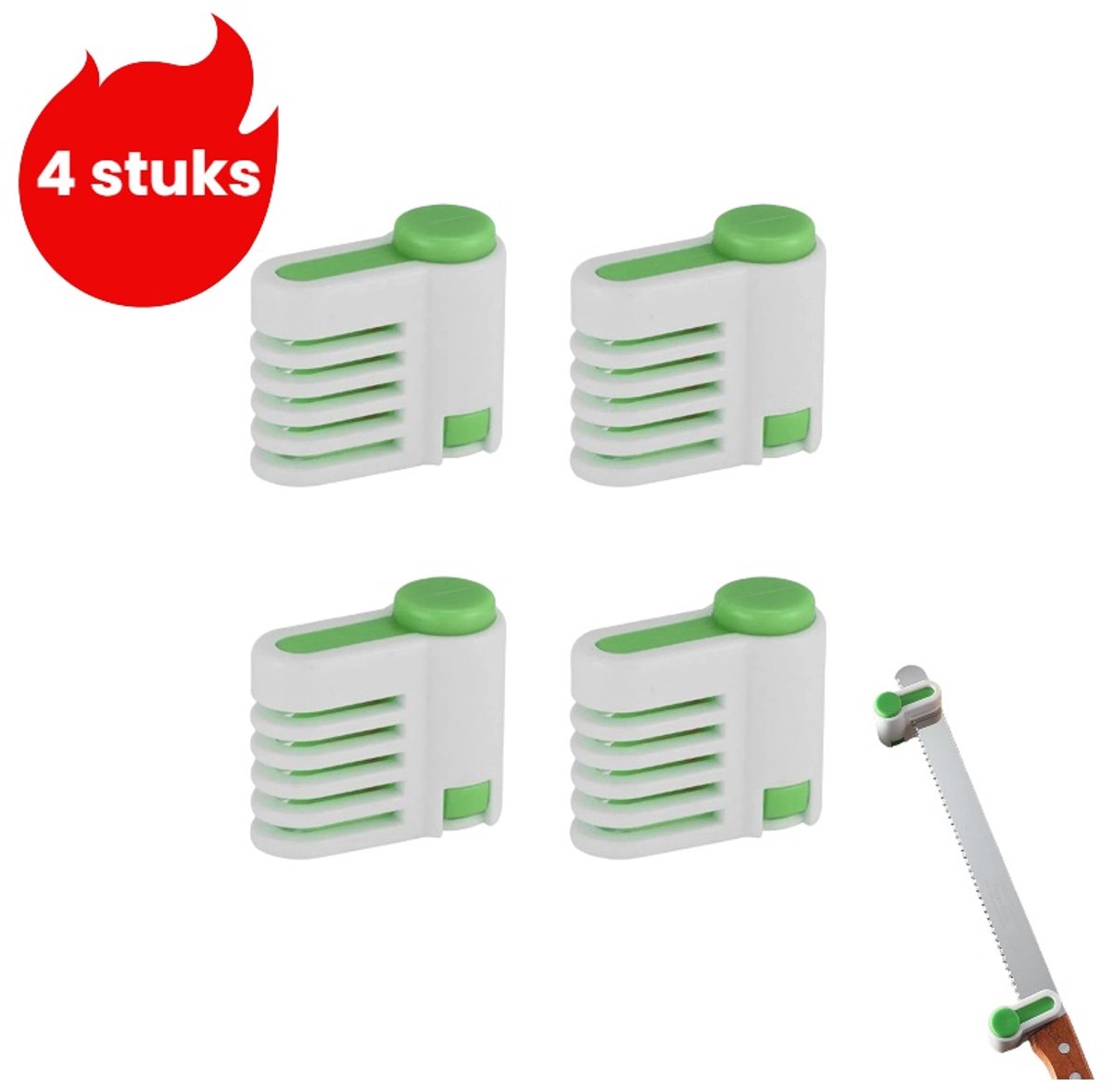 4-delige cakevorm - broodsnijder - toastsnijder - broodverdeler - groen