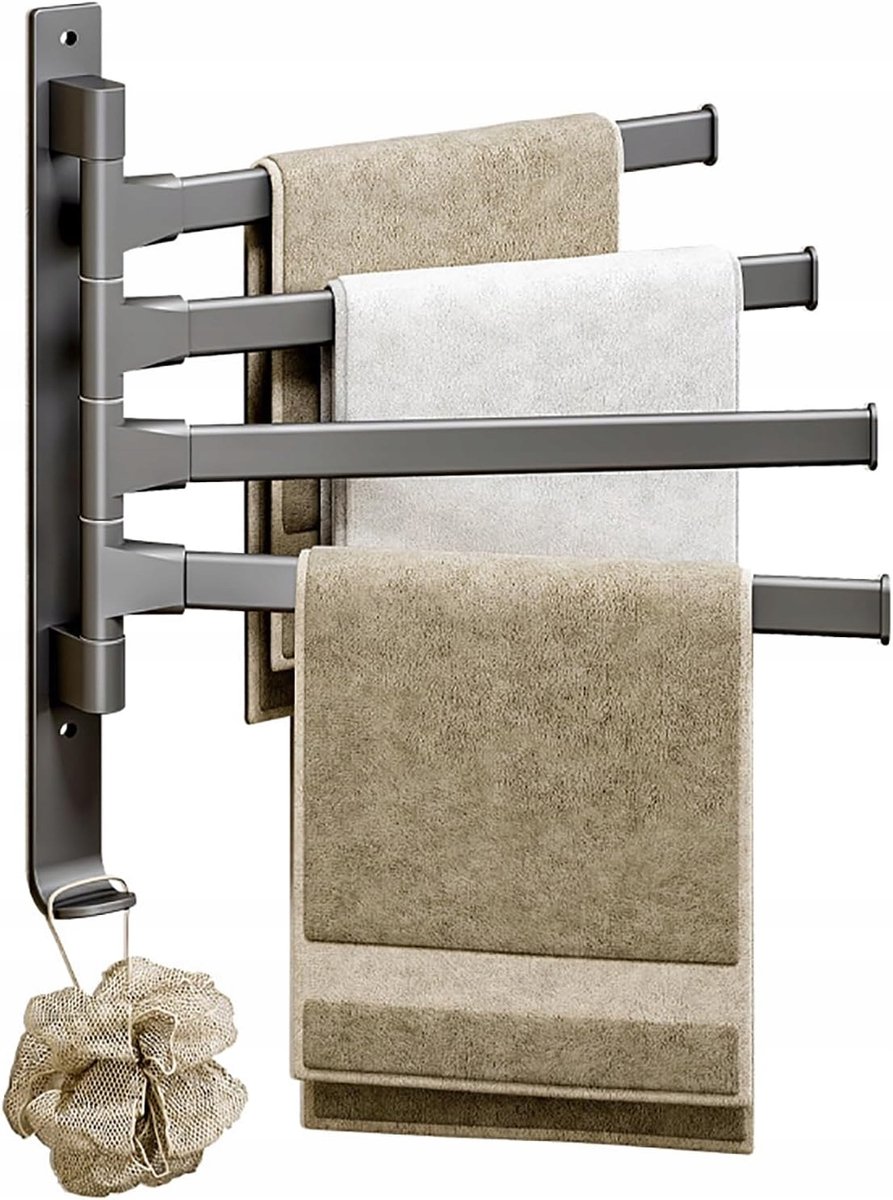 RVS Handdoekhouder Wandmontage - 4 Haken