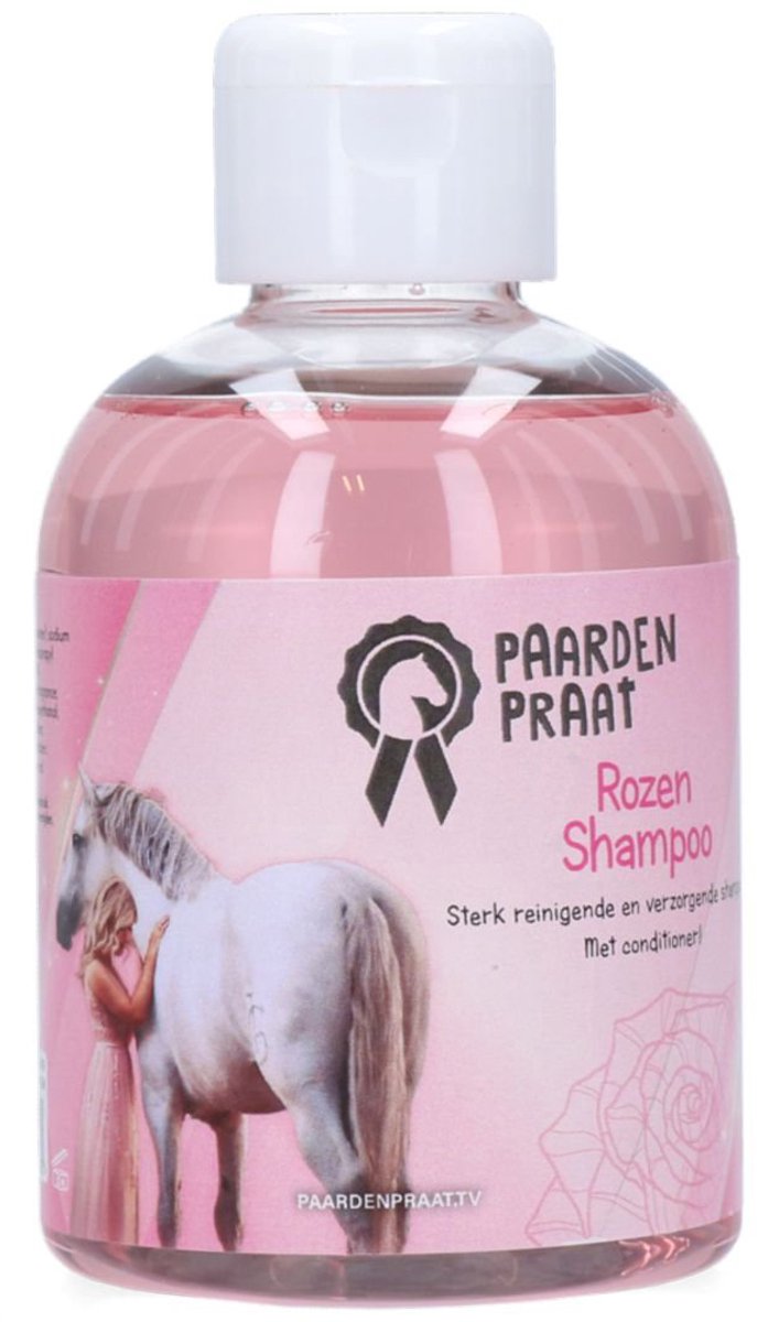 Paardenpraat shampoo, appel geur, rozen geur met lotion