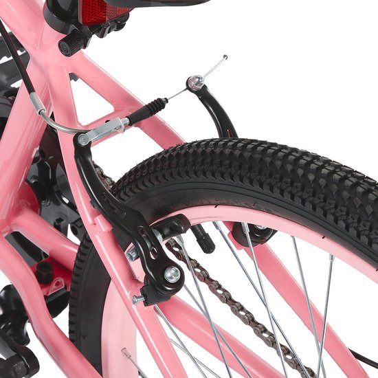 Hiland Climber 2.0 Tiener Forensen Stadsfiets - 24 inch - 7 versnellingen ​​- V-Brake - Roze - Geschikt voor buitenactiviteiten in de lente van Hiland — afbeelding 4