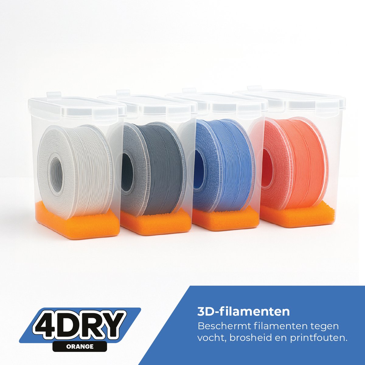 4DRY Orange Silica Gel | 1 kg | Hersluitbare zak | Silica Gel voor filamenten, elektronica, luchtfiltratie etc | Oranje 3 - 5 mm | Met indicator en herbruikbaar — afbeelding 4