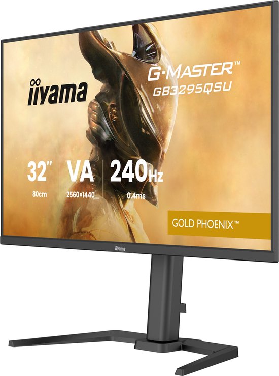 iiyama G-Master GB3295QSU-B1 Gold Phoenix - 32 inch - QHD - VA - 240 Hz - Verstelbaar - HDMI 2.1 - HDR 400