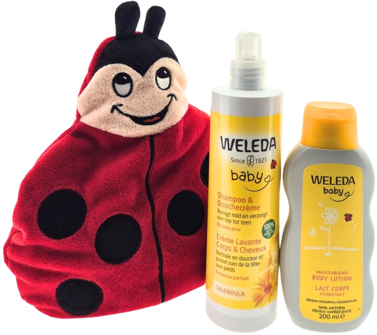 Weleda Kraamcadeauset Verzorging met Warmteknuffel Lieveheersbeestje – Luxe Verzorgingsset | Wellness Giftbox | Verwen Cadeaupakket voor Iedereen