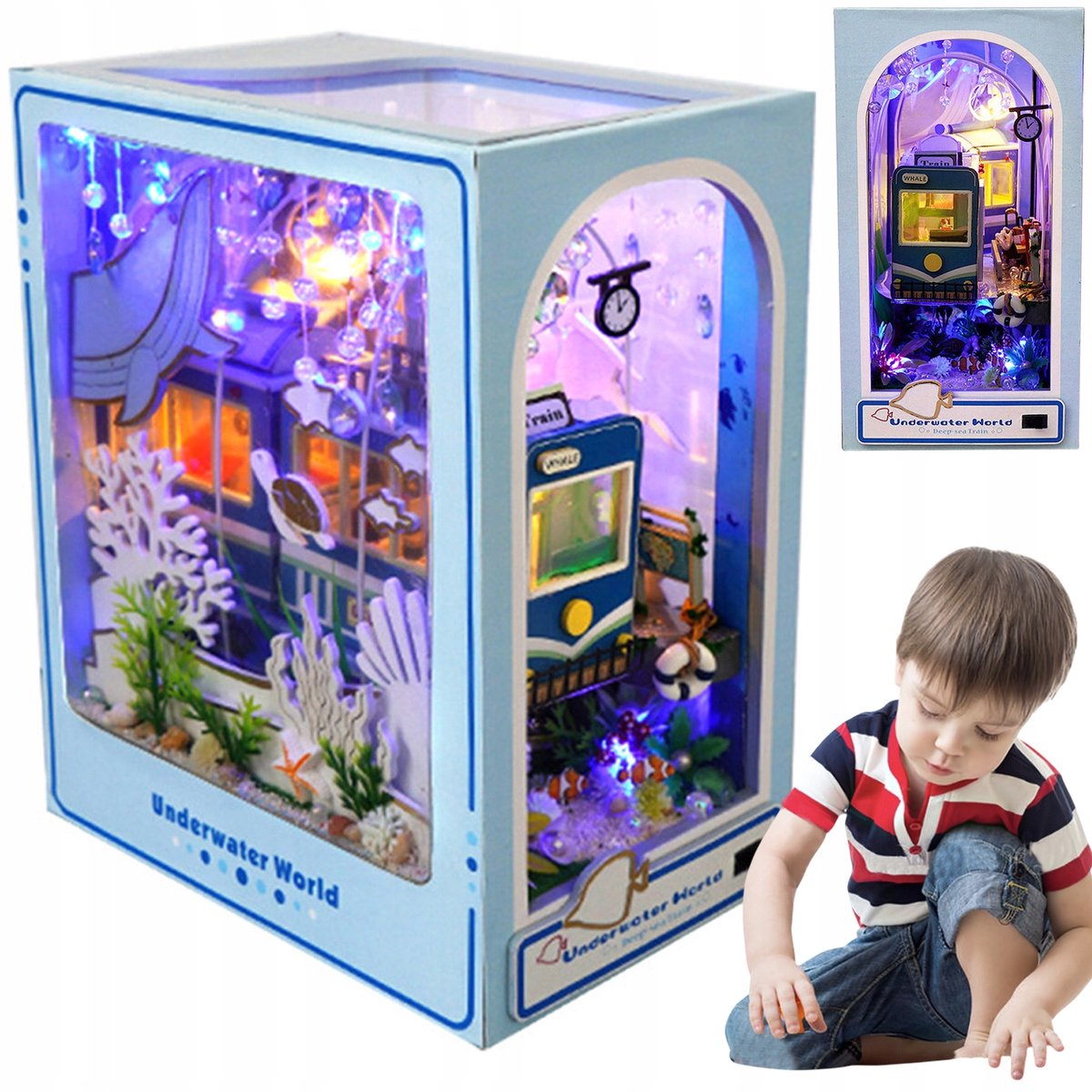 DIY Boekenkast Inzetsel Kit - Miniatuur Huisje met LED Verlichting