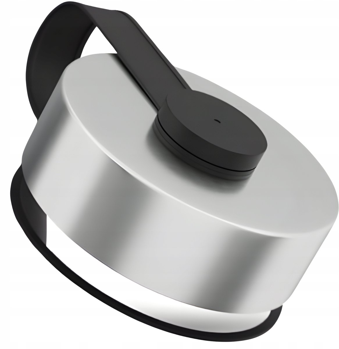 RVS Thermos Dop & Deksel - Zwart Handvat