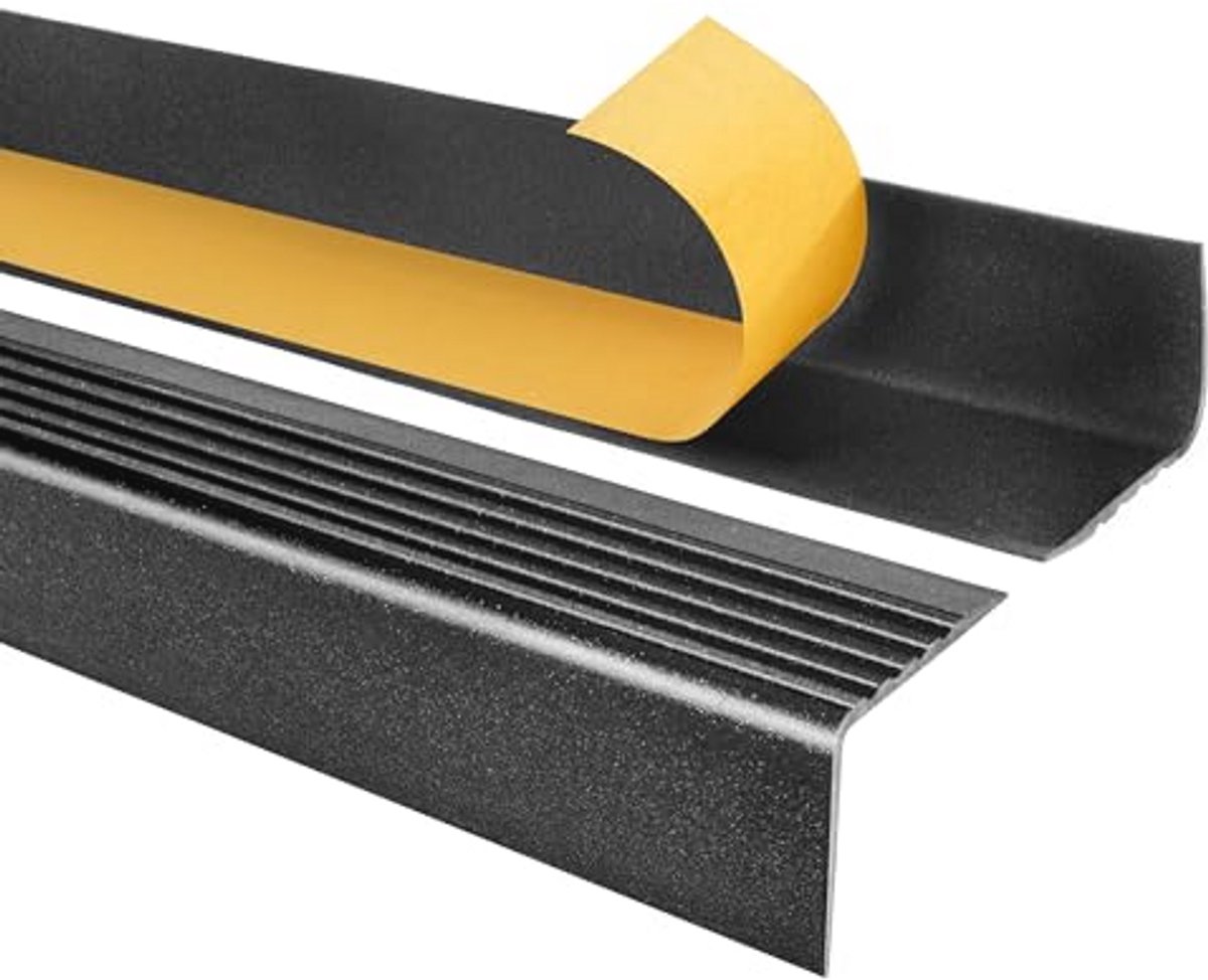 Zelfklevend PVC Traprandprofiel, Antislip, Donkergrijs, 90 cm