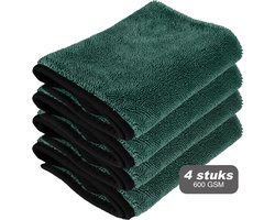 Liviahome 4 stuks - 60x40 cm - Badkamer droogdoek - Hoge kwaliteit – Microvezeldoekjes - Auto droogdoek - Schoonmaakdoekjes – Raamdoeken - Fastdry droogdoek - Streeploos & Kalkvrij - Absorbeert tot 800ML- Donker Groen
