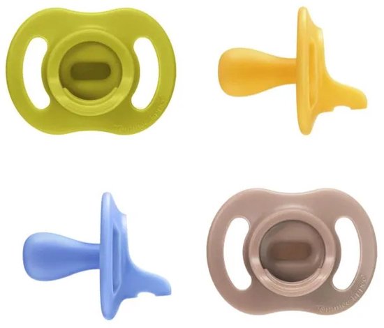 Tommee Tippee Ultra-light StayPut fopspeen - 6-18 maanden - set van 4 - silicone fopspeen uit één stuk - Blauw multi