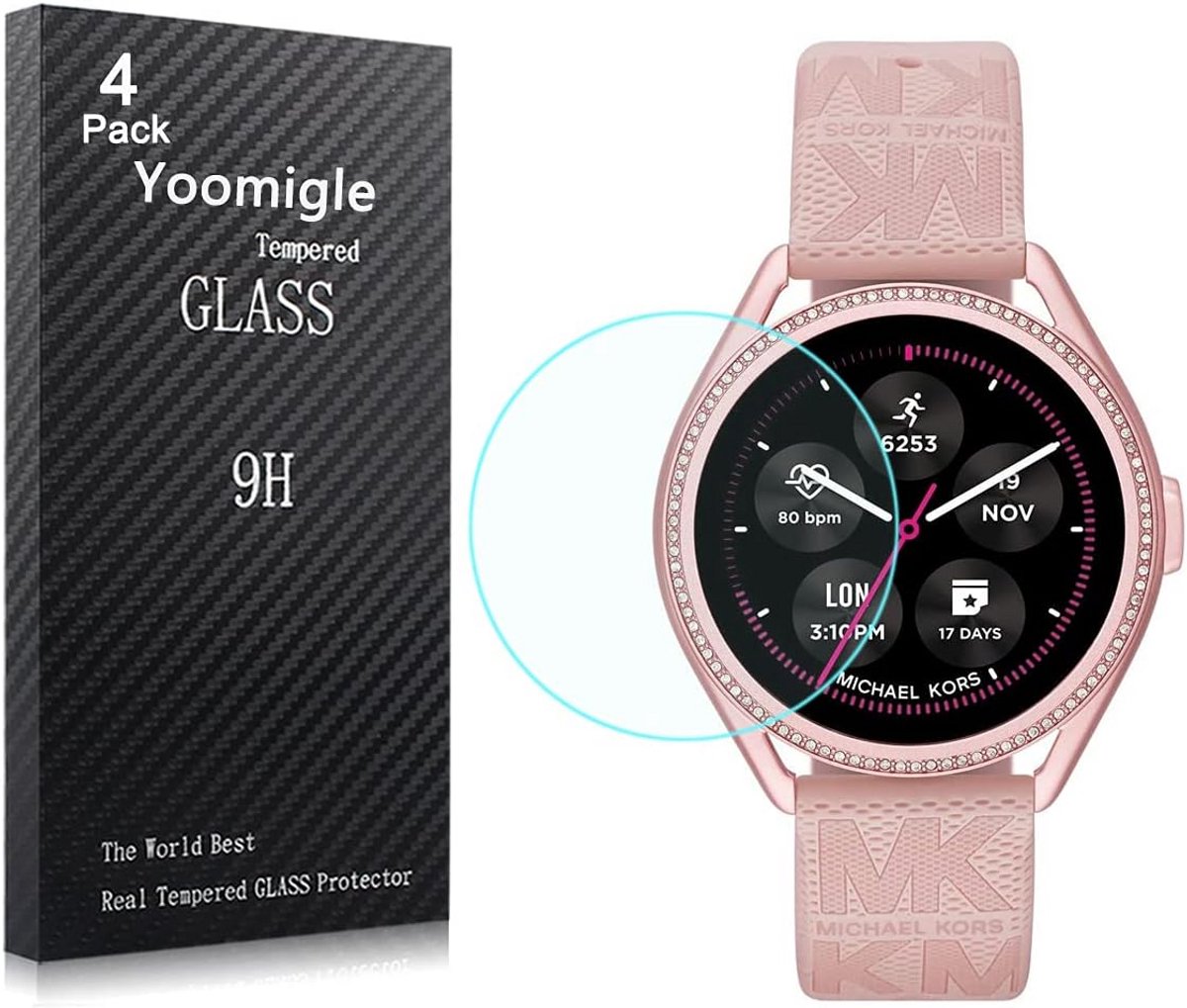 4-Pack Gehard Glas Screenprotector voor Smartwatch Horloge Beschermfolie Krasbestendig