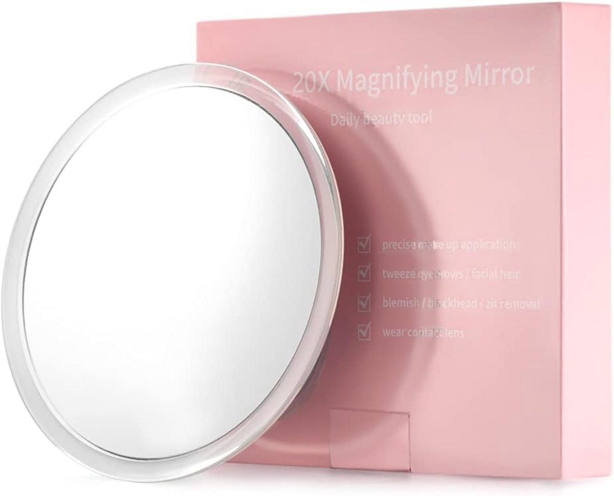 Vergrotingsspiegel 20x met Zuignappen - 6 Inch Make-up & Precisie Spiegel voor Reizen