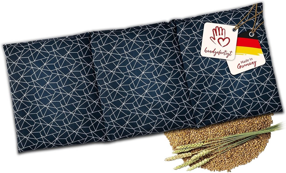Ergonomisch Kruidenkussen voor Nek, Rug en Schouders - Navy Blauw - Met Tarwevulling - 50x20 cm