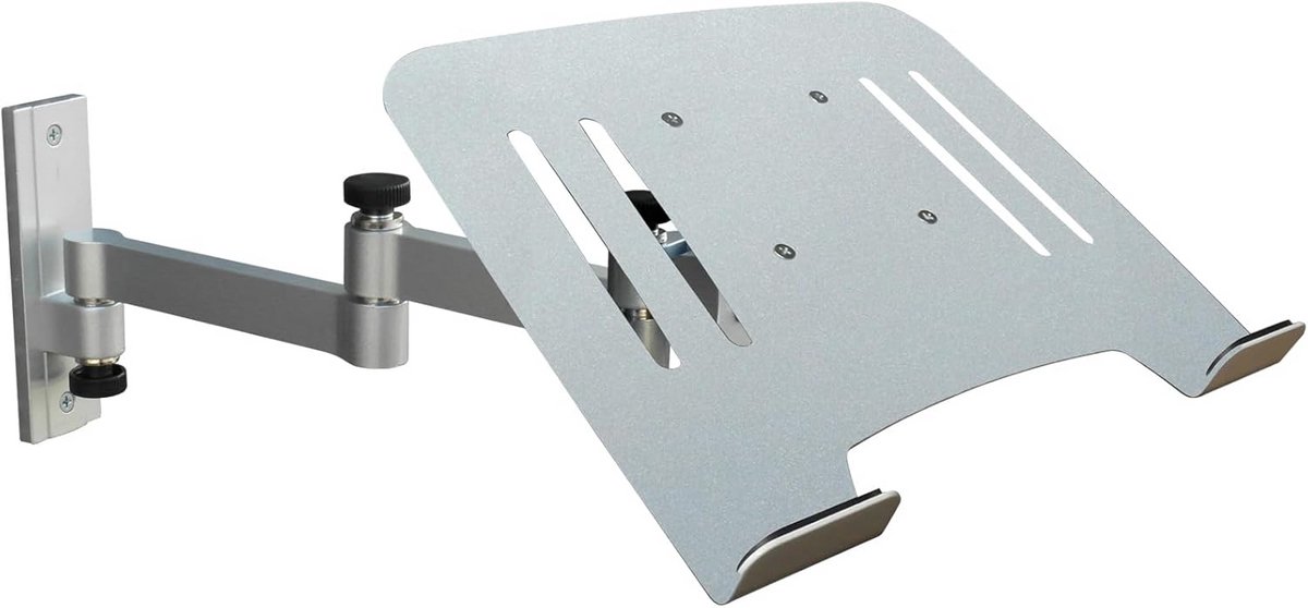 Universele Wandhouder voor Laptop, Netbook en Tablet - Zilver - Inclusief Adapterplaat