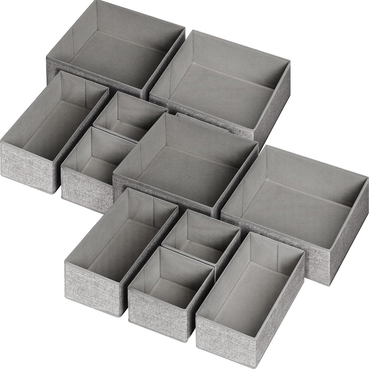 Set van 12 Opvouwbare Ladeverdelers voor Kleding en Ondergoed - Kast Organizer Bakken