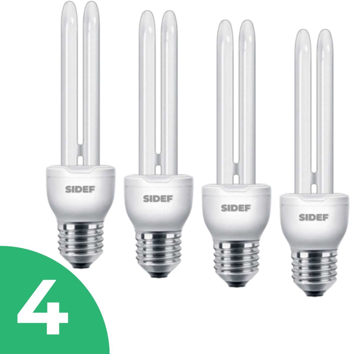 Sidef Stick Spaarlamp E27 - 24W - Warm Wit Licht (2700K) - 1400 lm - 6 jaar - Niet Dimbaar - 4 stuks - Bespaar op energiekosten
