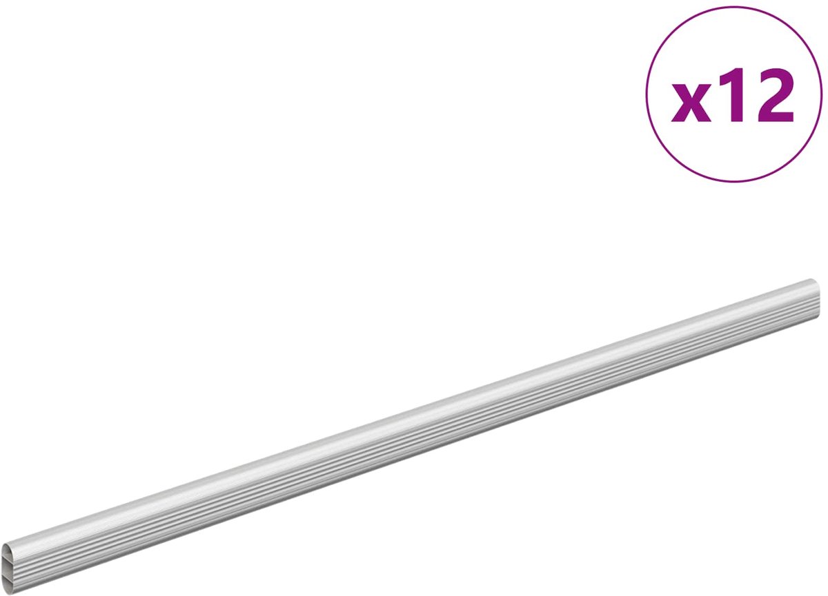 vidaXL - Kaststang - 12 - pcs - Zilver - 472 - x - 15 - x - 29 - mm - Aluminiumlegering
