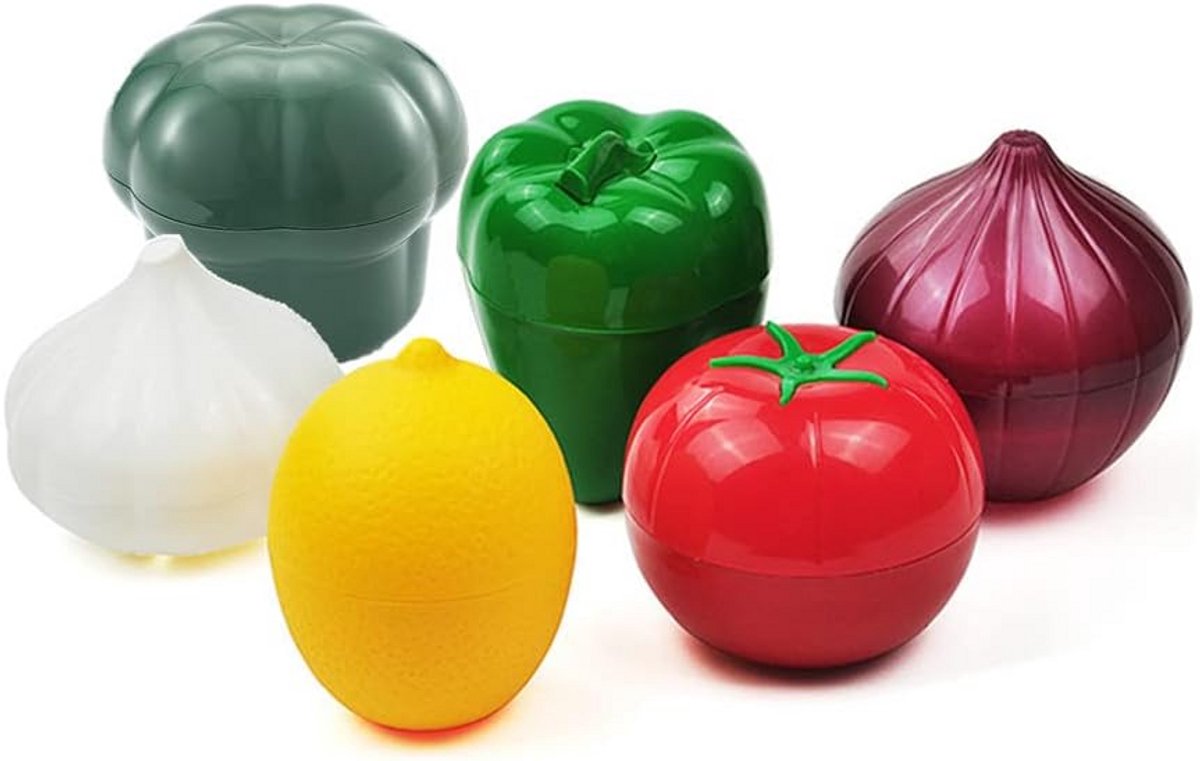 Set van 6 Stuks Fruit- en Groente Bewaarcontainers voor Koelkast