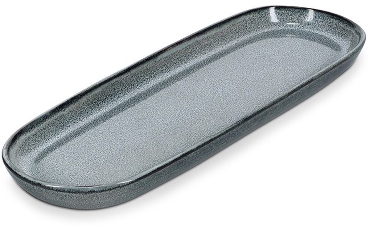 Salt & Pepper Serveerschaal 29x10xH2cm groen/blauw Meridian (set van 2)