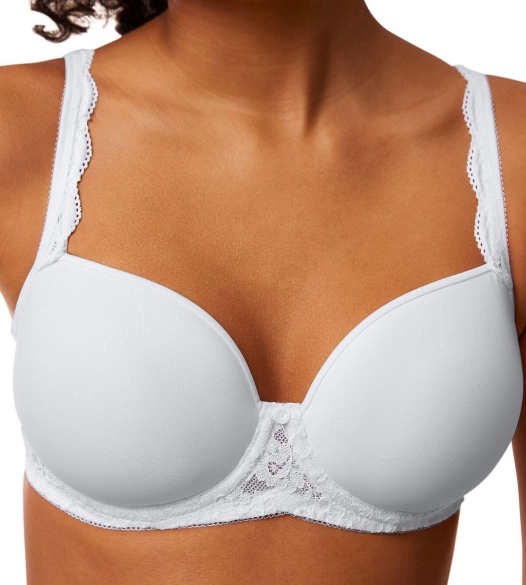 Witte Voorgevormde BH met Beugel - Comfortabele Dames Ondergoed Maat 80D