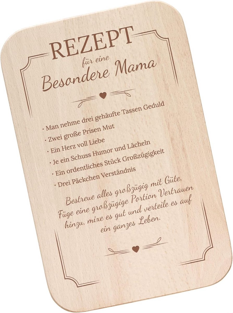 Houten Serveerplank met Gravure als Cadeau voor Moederdag of Verjaardag