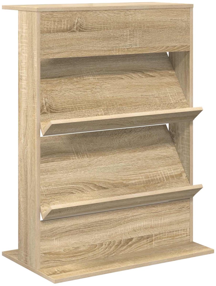 vidaXL - Tijdschriftenrek - Sonoma - Eik - 70 - x - 41 - x - 96 - cm - Bewerkt - hout
