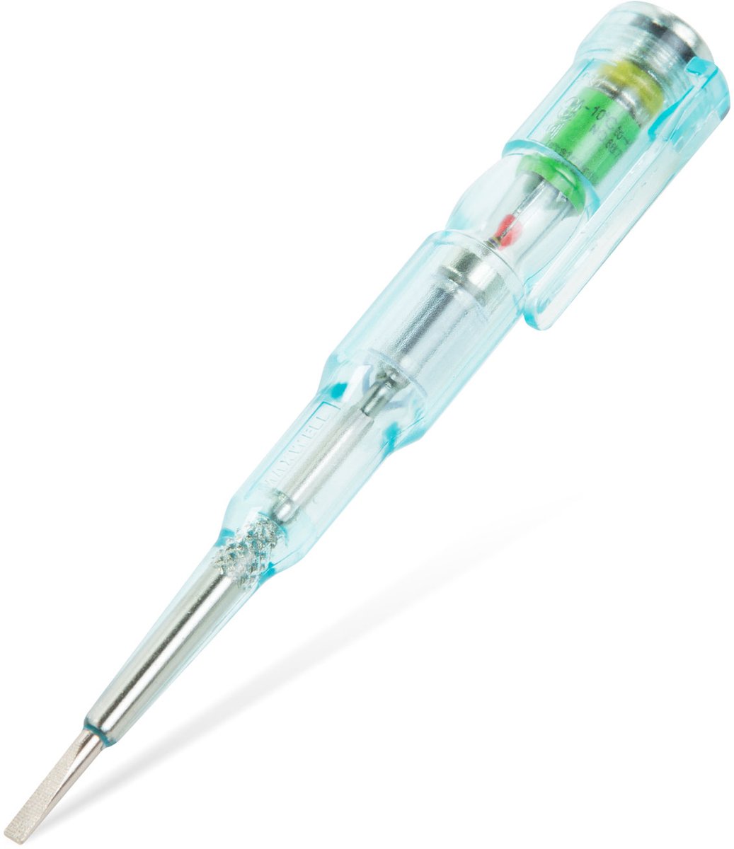 Spanningszoeker Schroevendraaier Contactloos - 70-250V AC Met Rode LED - Penmodel Met Polariteits- en Continuïteitstest [25821]