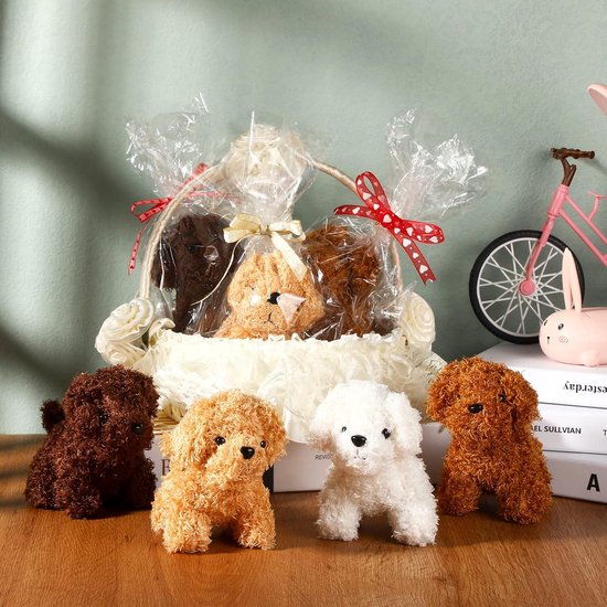 Set van 12 Mini Pluchen Hondjes met Sleutelhanger, Knuffel Puppy voor Kinderen en Feestjes — afbeelding 2